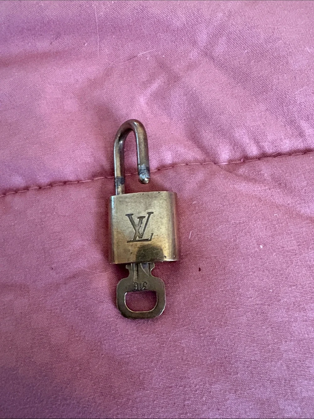 Louis Vuitton Brass Padlock with LV Monogram - Aged Brass Tone#316